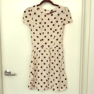 Polka dot dress skater skirt shirt sleeves TALL